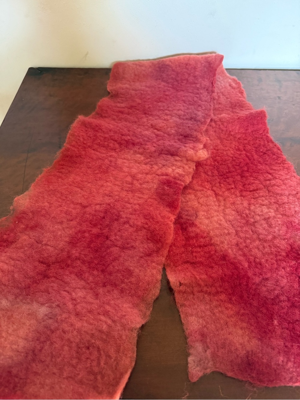 Ombré felted wool scarf